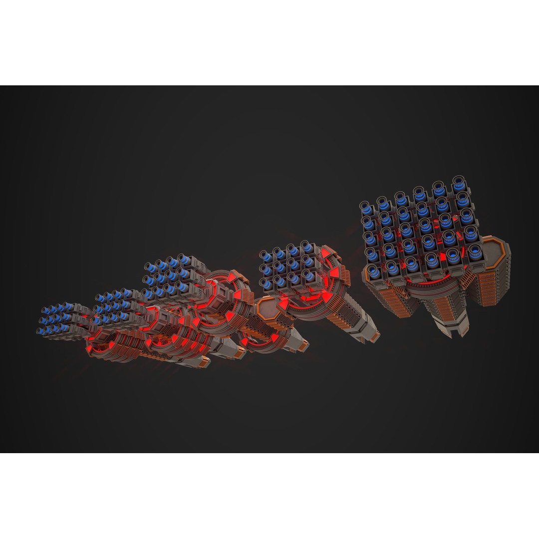 Modular Spaceship Two 3D Model – Low Poly PBR Game Asset, FBX - View 7