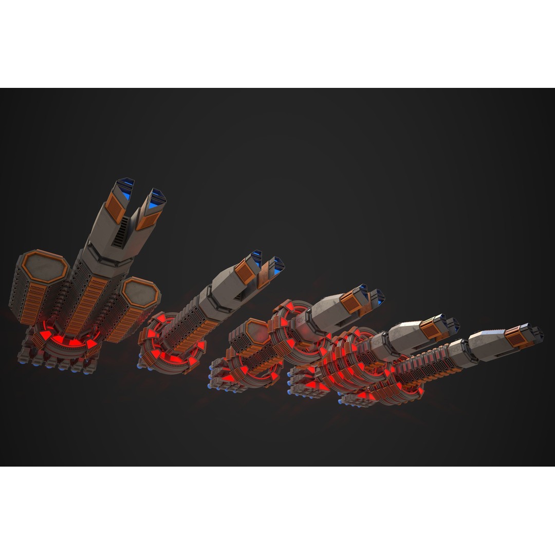 Modular Spaceship Two 3D Model – Low Poly PBR Game Asset, FBX - View 8