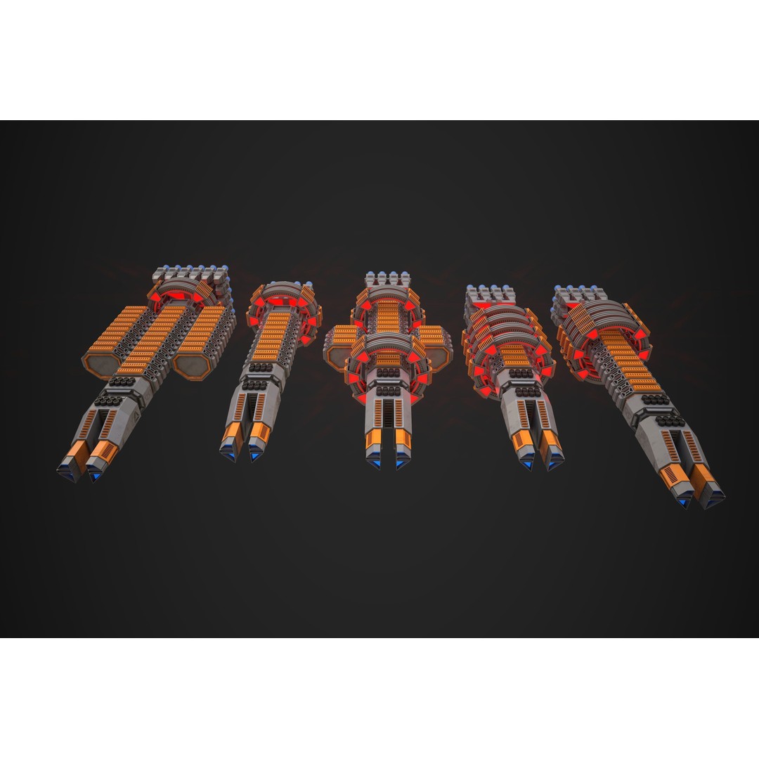 Modular Spaceship Two 3D Model – Low Poly PBR Game Asset, FBX - View 9