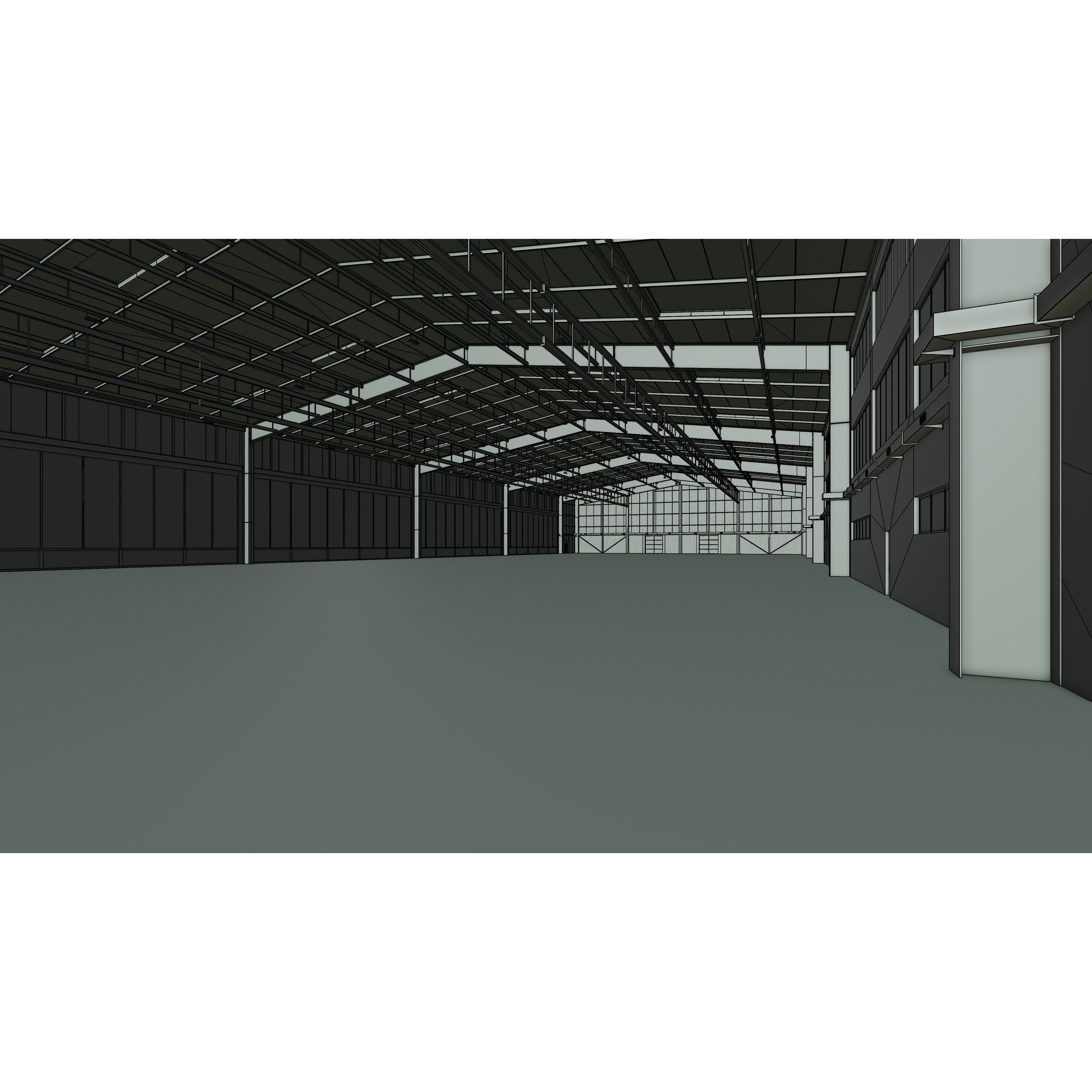 Airplane Hangar Interior 13 - Low-Poly Game-Ready 3D Model - View 13