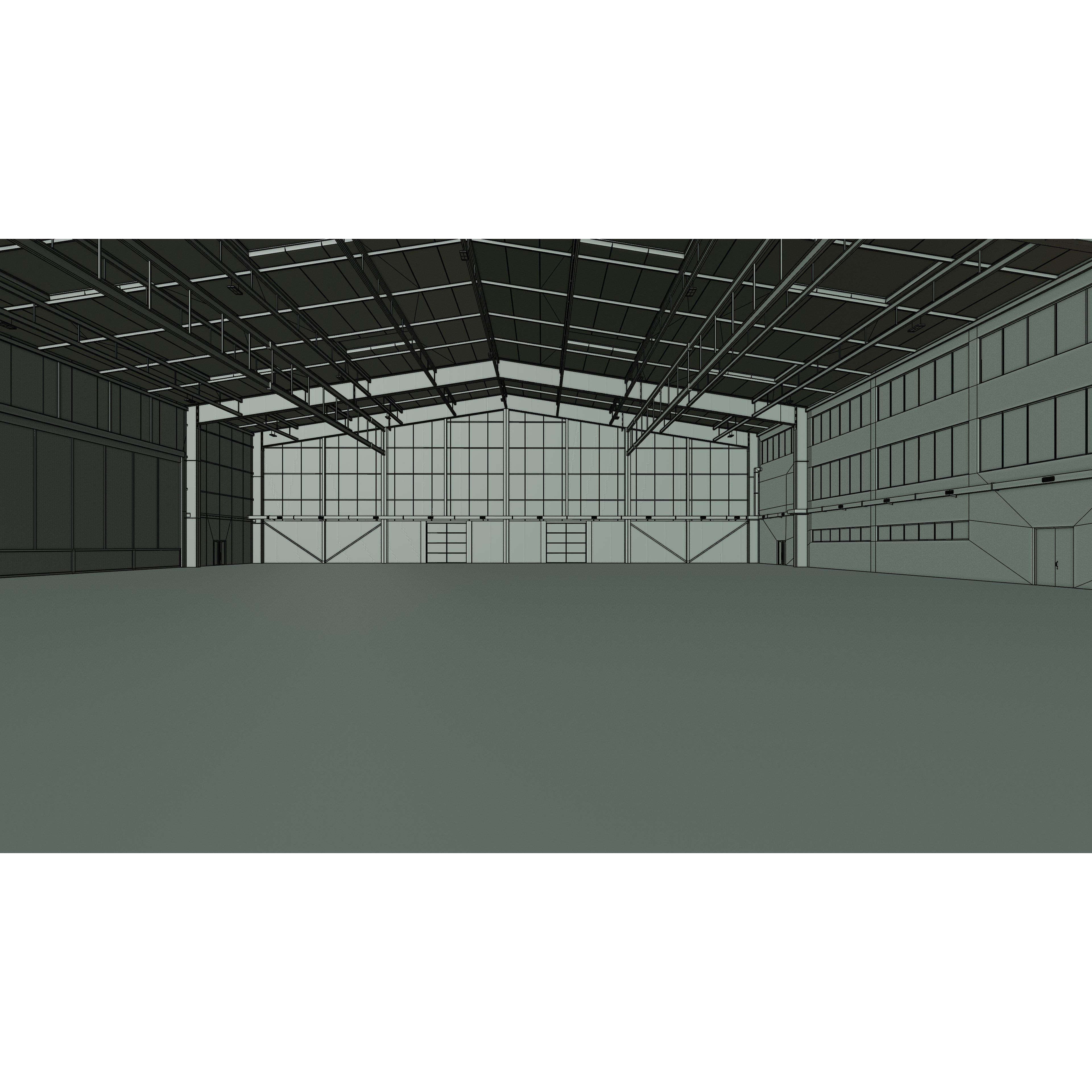Airplane Hangar Interior 13 - Low-Poly Game-Ready 3D Model - View 16