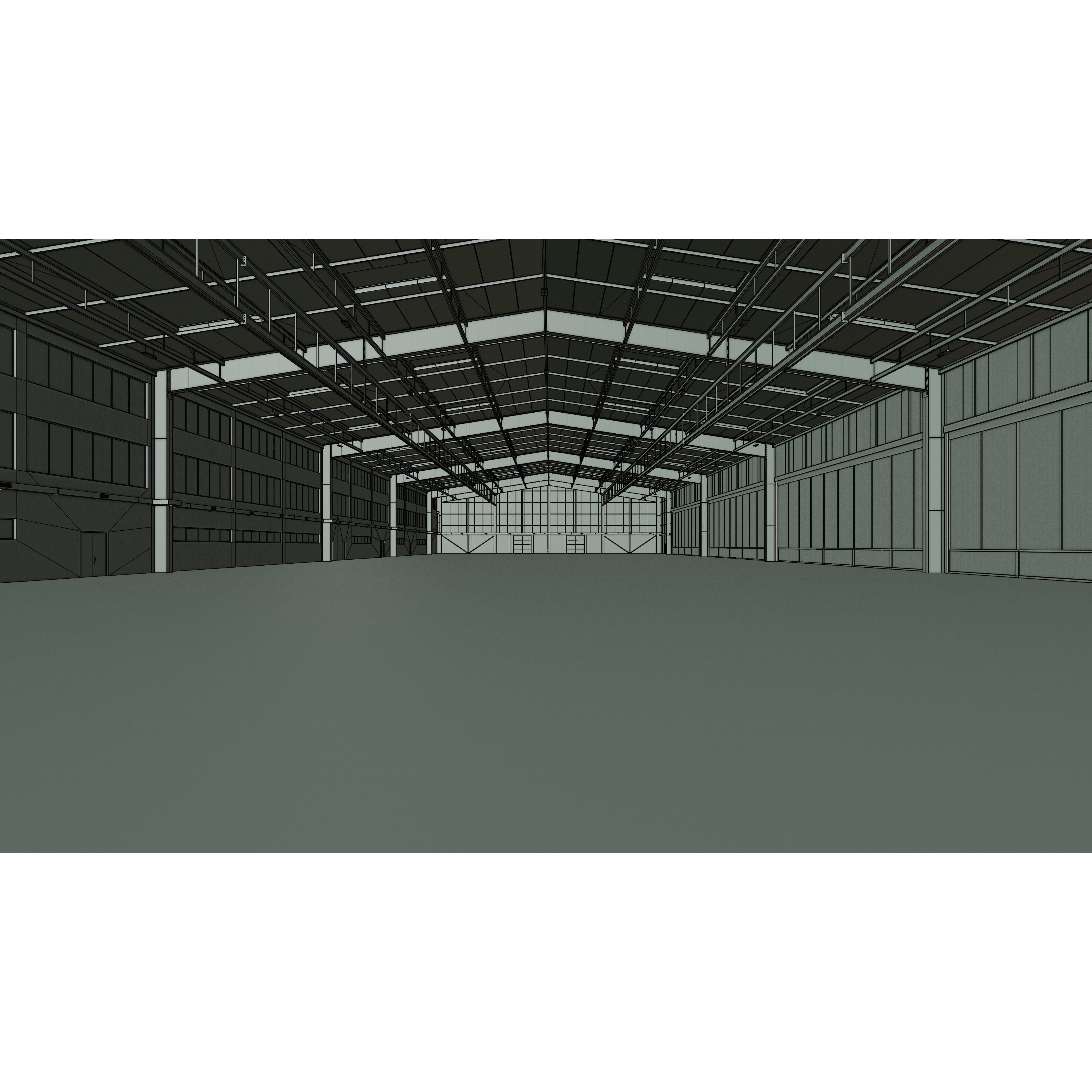 Airplane Hangar Interior 13 - Low-Poly Game-Ready 3D Model - View 18