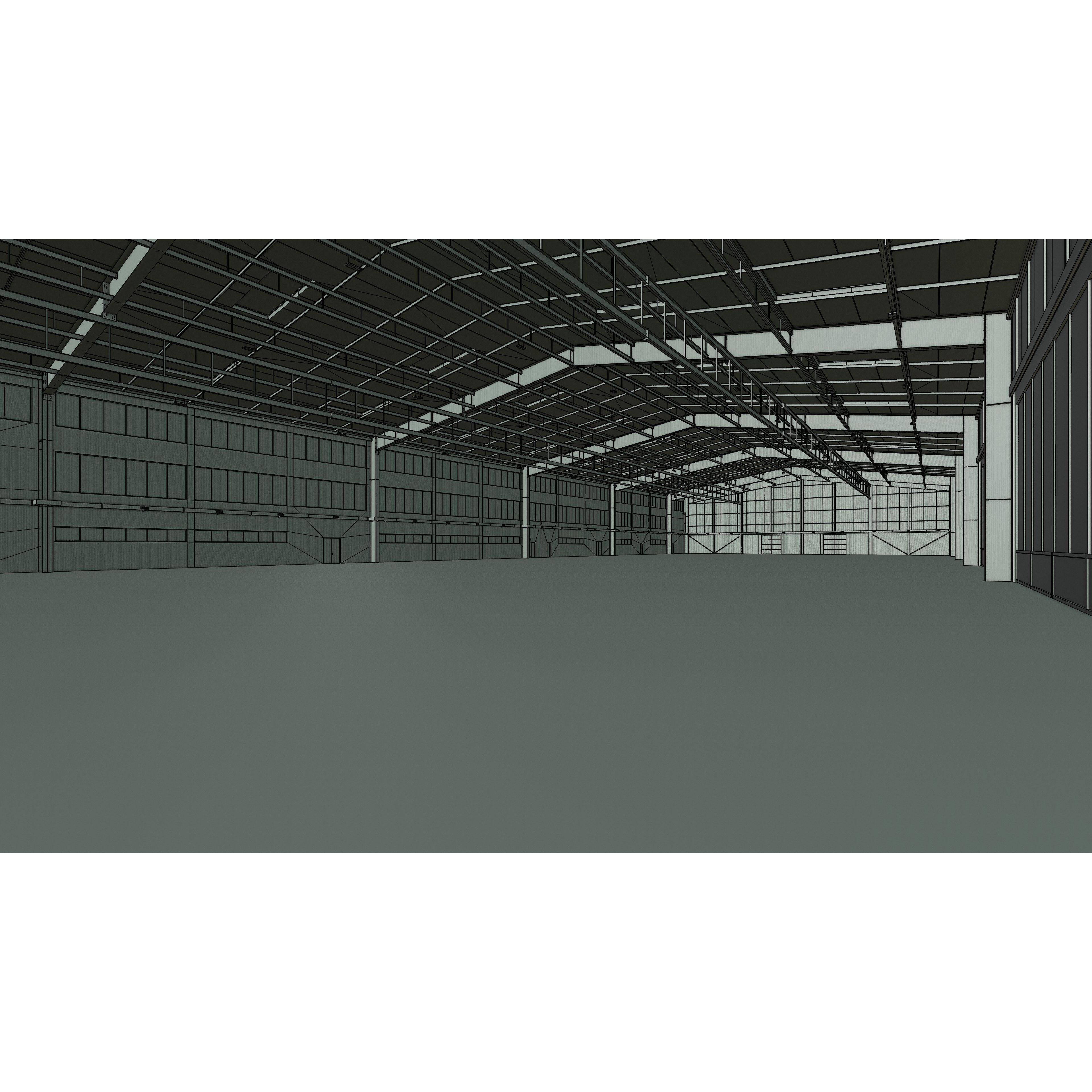 Airplane Hangar Interior 13 - Low-Poly Game-Ready 3D Model - View 19