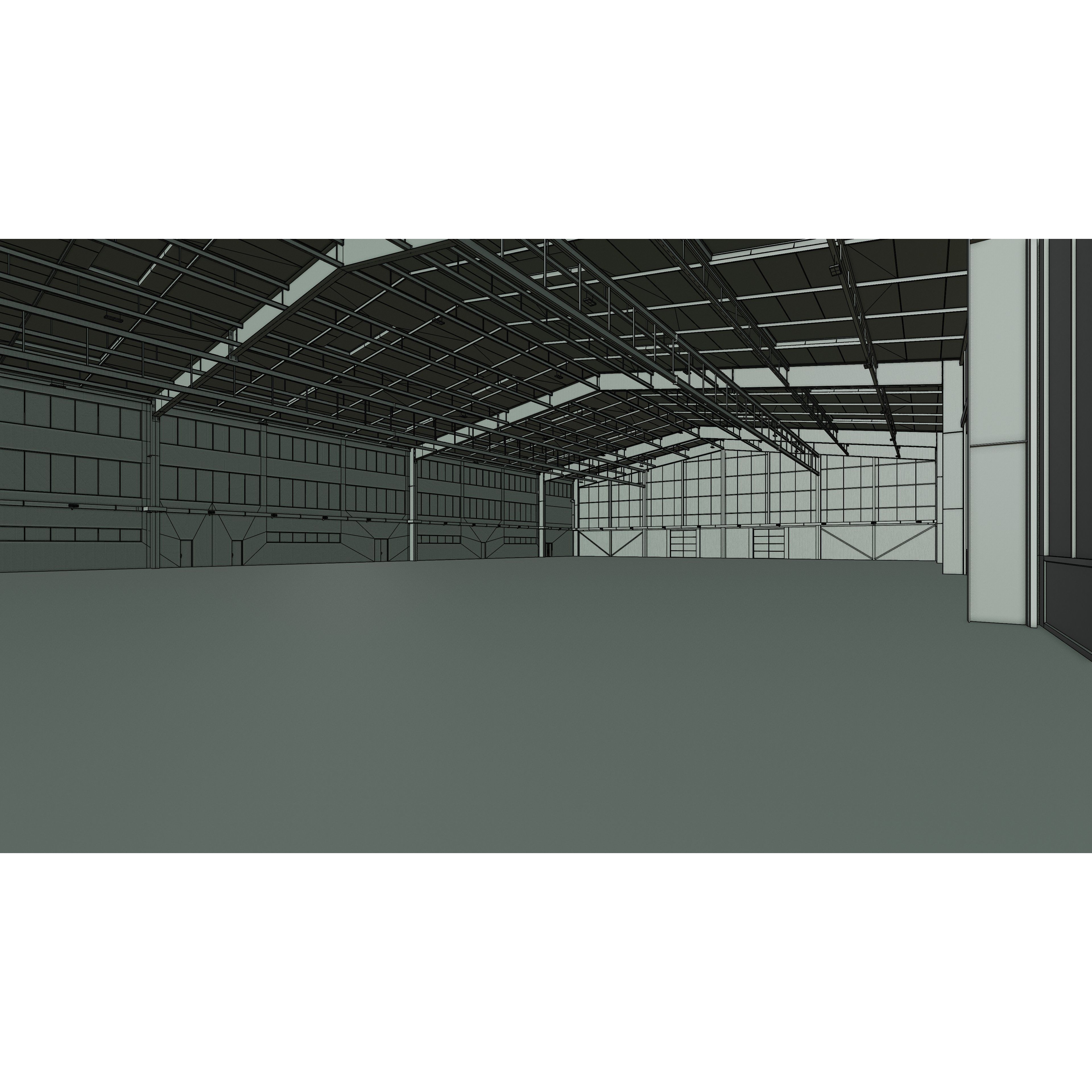 Airplane Hangar Interior 13 - Low-Poly Game-Ready 3D Model - View 20