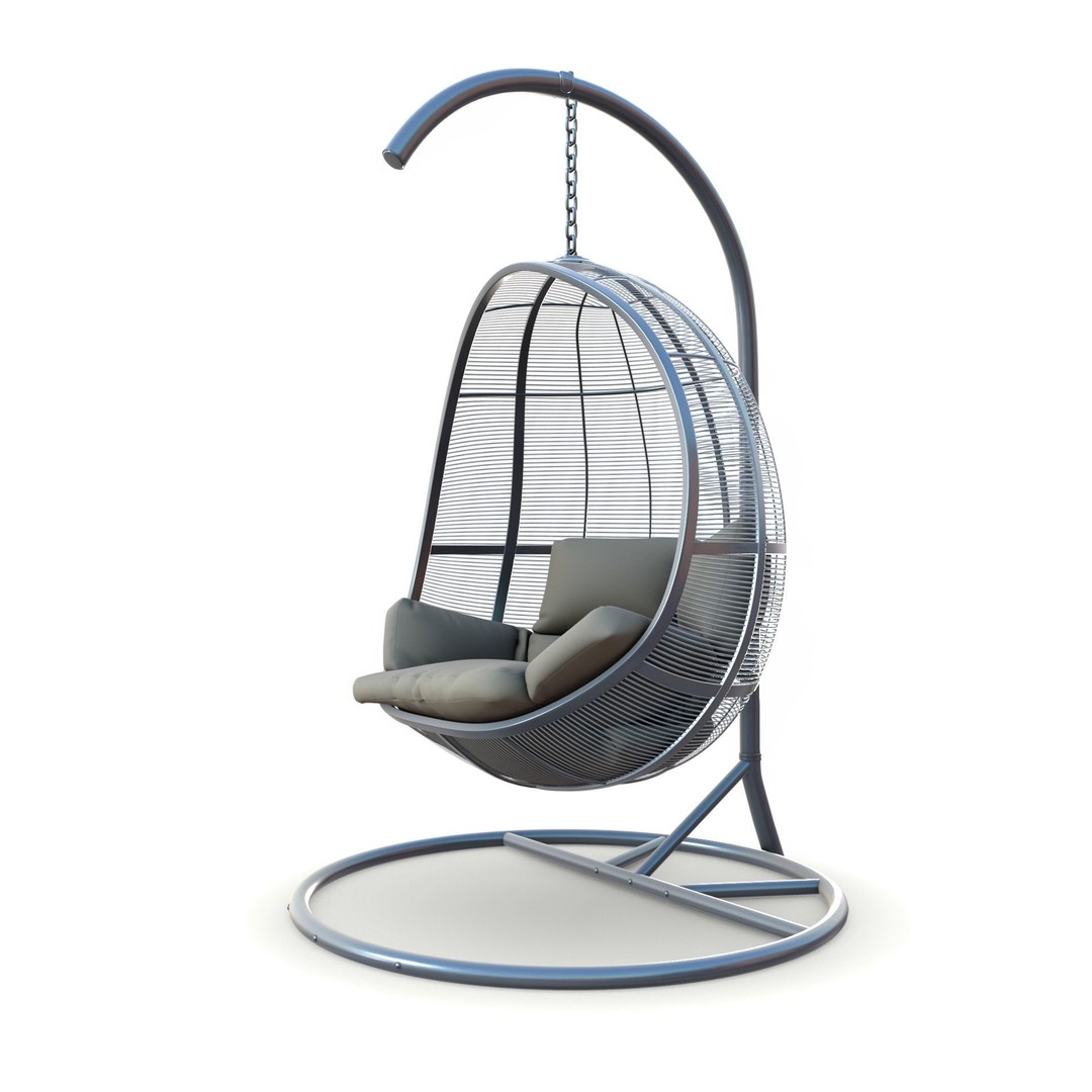 Swing Chair 3D Model – Low Poly Outdoor Furniture, FBX, OBJ - View 10