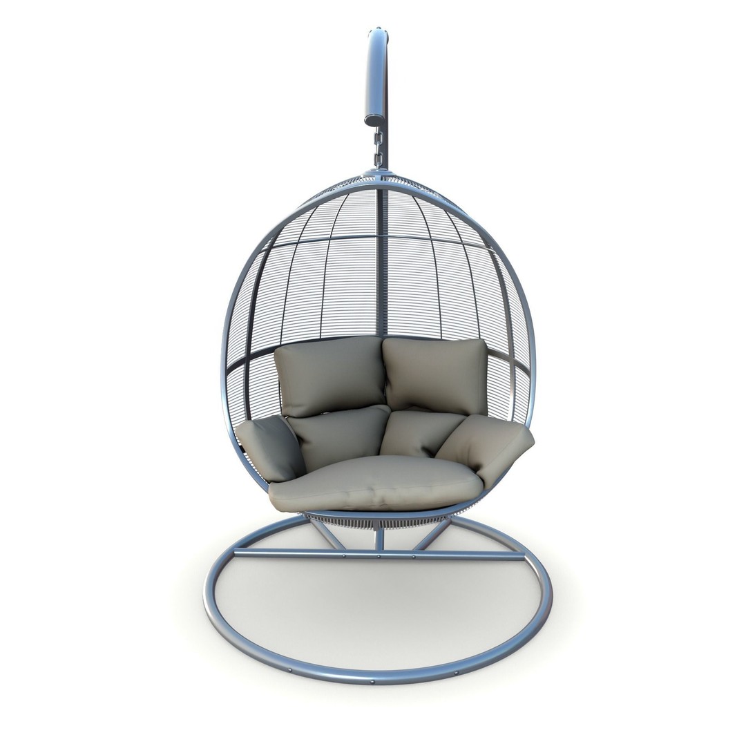 Swing Chair 3D Model – Low Poly Outdoor Furniture, FBX, OBJ - View 5