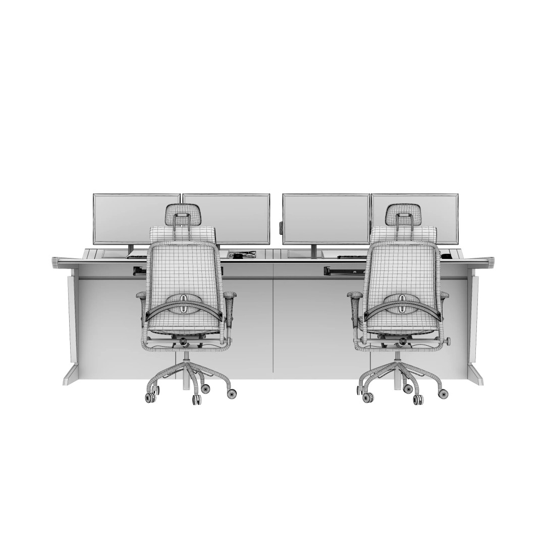 Control Room Desk 3D Model – Interior Furniture, Game-Ready FBX - View 13