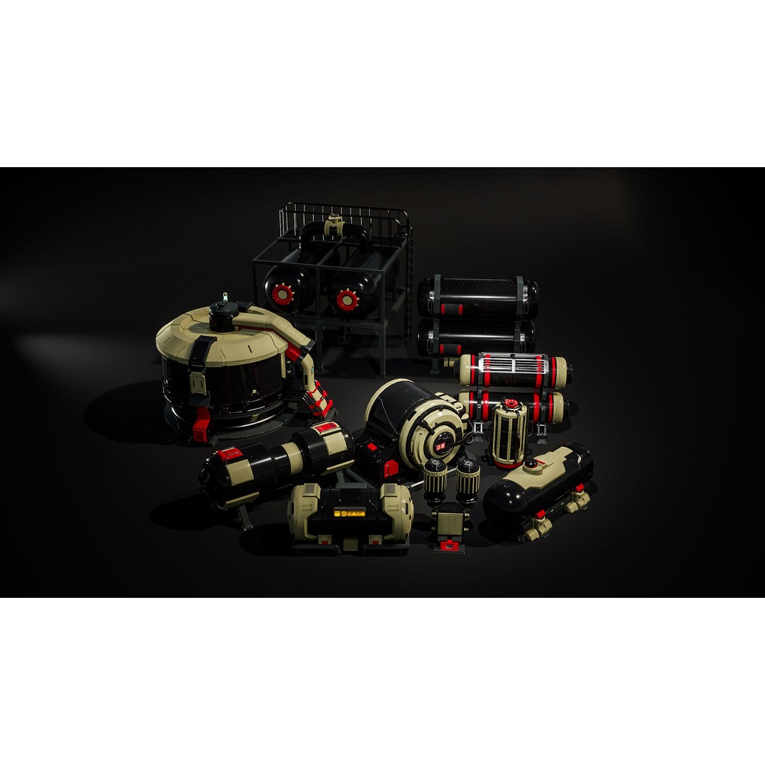 Sci-Fi Barrels 3D Model – Unique Props for Game Assets, PBR Textures - View 4