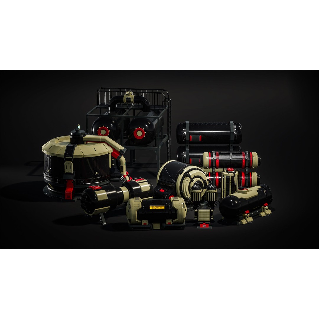 Sci-Fi Barrels 3D Model – Unique Props for Game Assets, PBR Textures - View 5