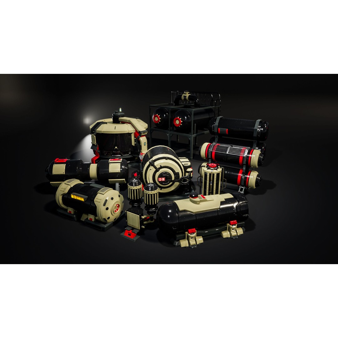 Sci-Fi Barrels 3D Model – Unique Props for Game Assets, PBR Textures - View 6