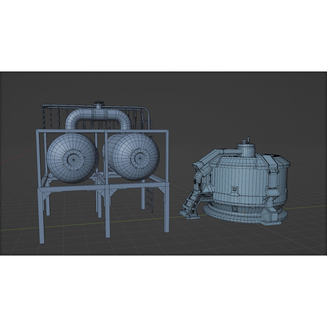Sci-Fi Barrels 3D Model – Unique Props for Game Assets, PBR Textures - View 8