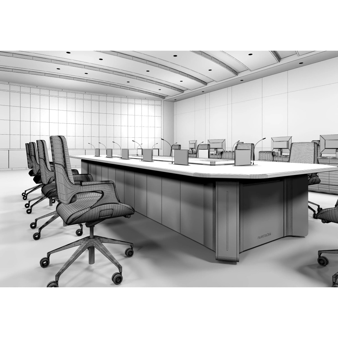 Control Room 3D Model – Low Poly Architectural Design, FBX, OBJ