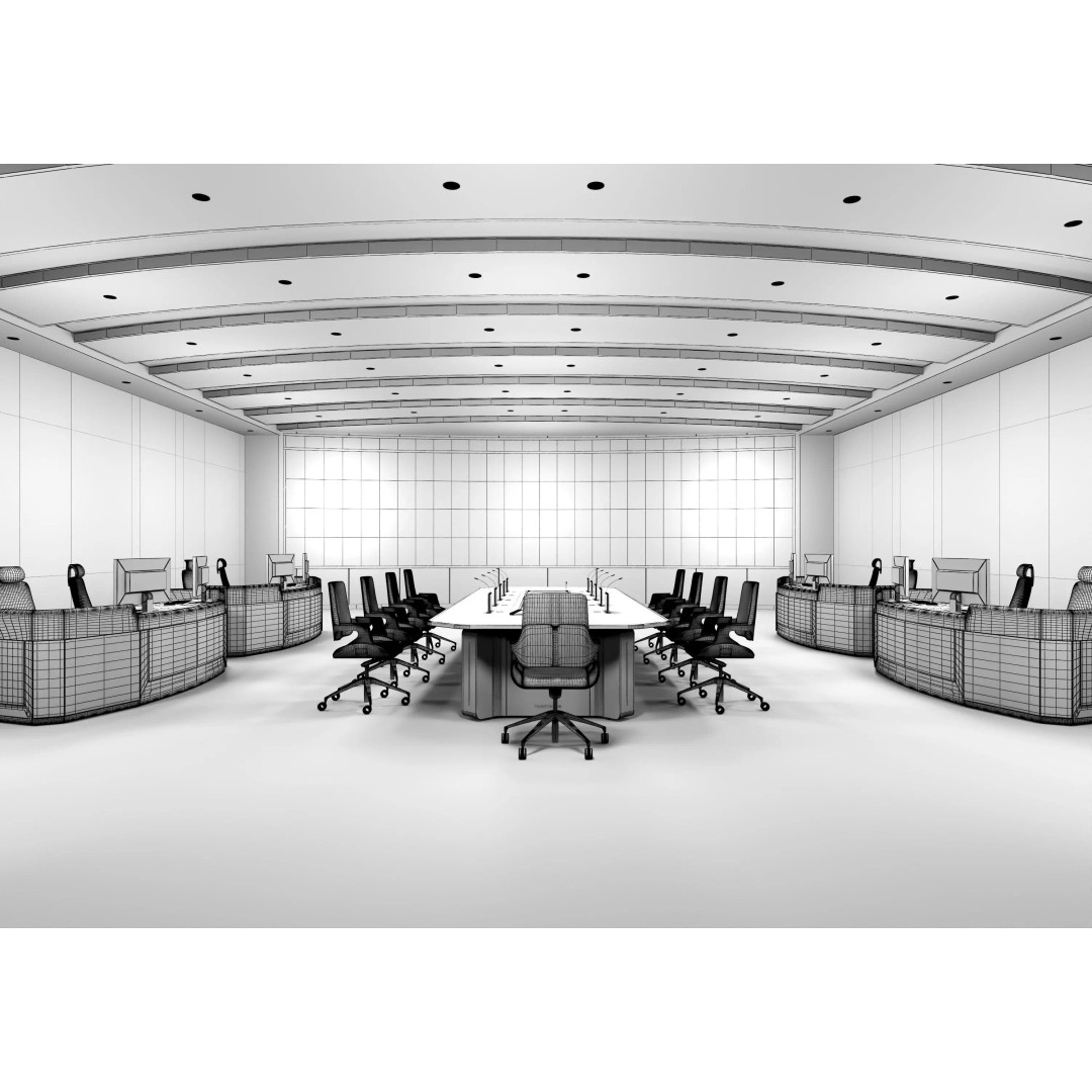 Control Room 3D Model – Low Poly Architectural Design, FBX, OBJ - View 13