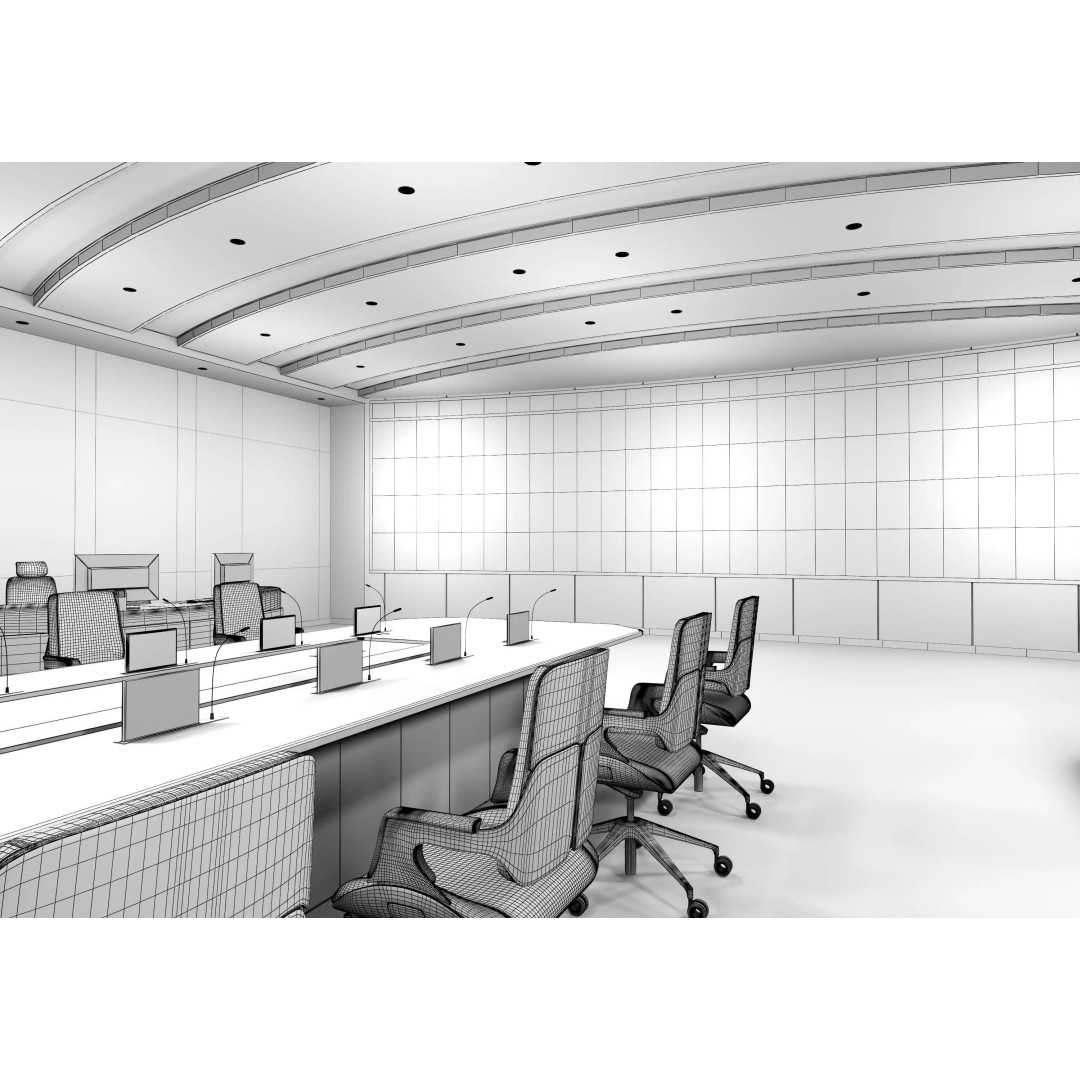 Control Room 3D Model – Low Poly Architectural Design, FBX, OBJ - View 14