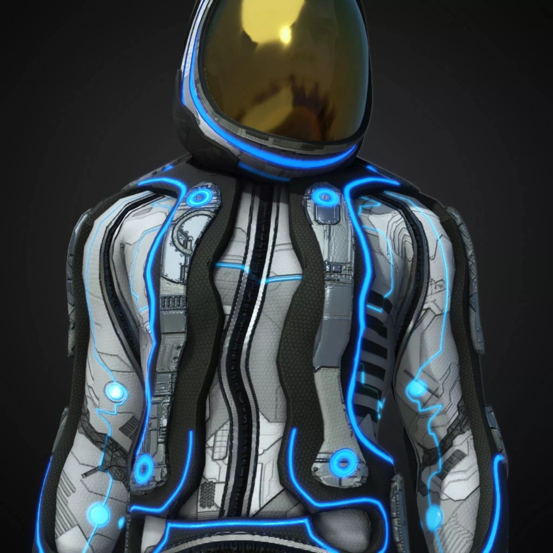 Cyberpunk Character 3D Model – Low Poly Rigged Asset, FBX - View 2