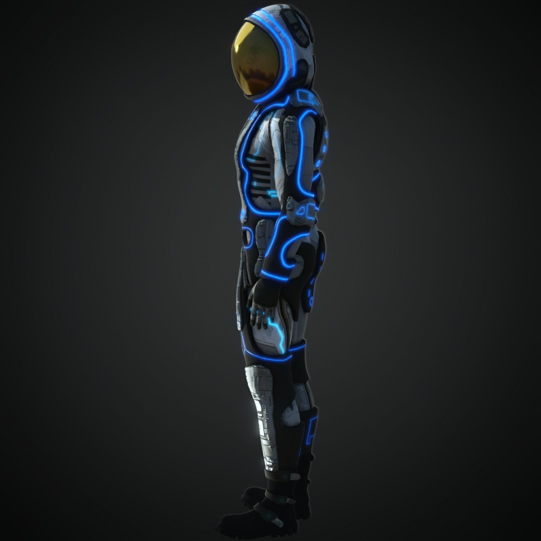 Cyberpunk Character 3D Model – Low Poly Rigged Asset, FBX - View 4