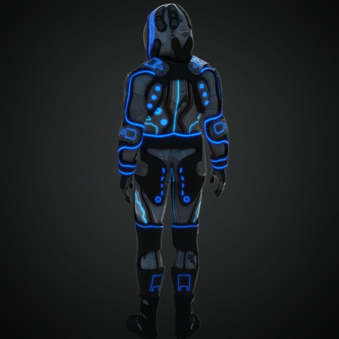 Cyberpunk Character 3D Model – Low Poly Rigged Asset, FBX - View 5