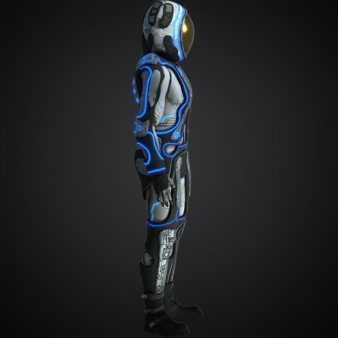 Cyberpunk Character 3D Model – Low Poly Rigged Asset, FBX - View 6