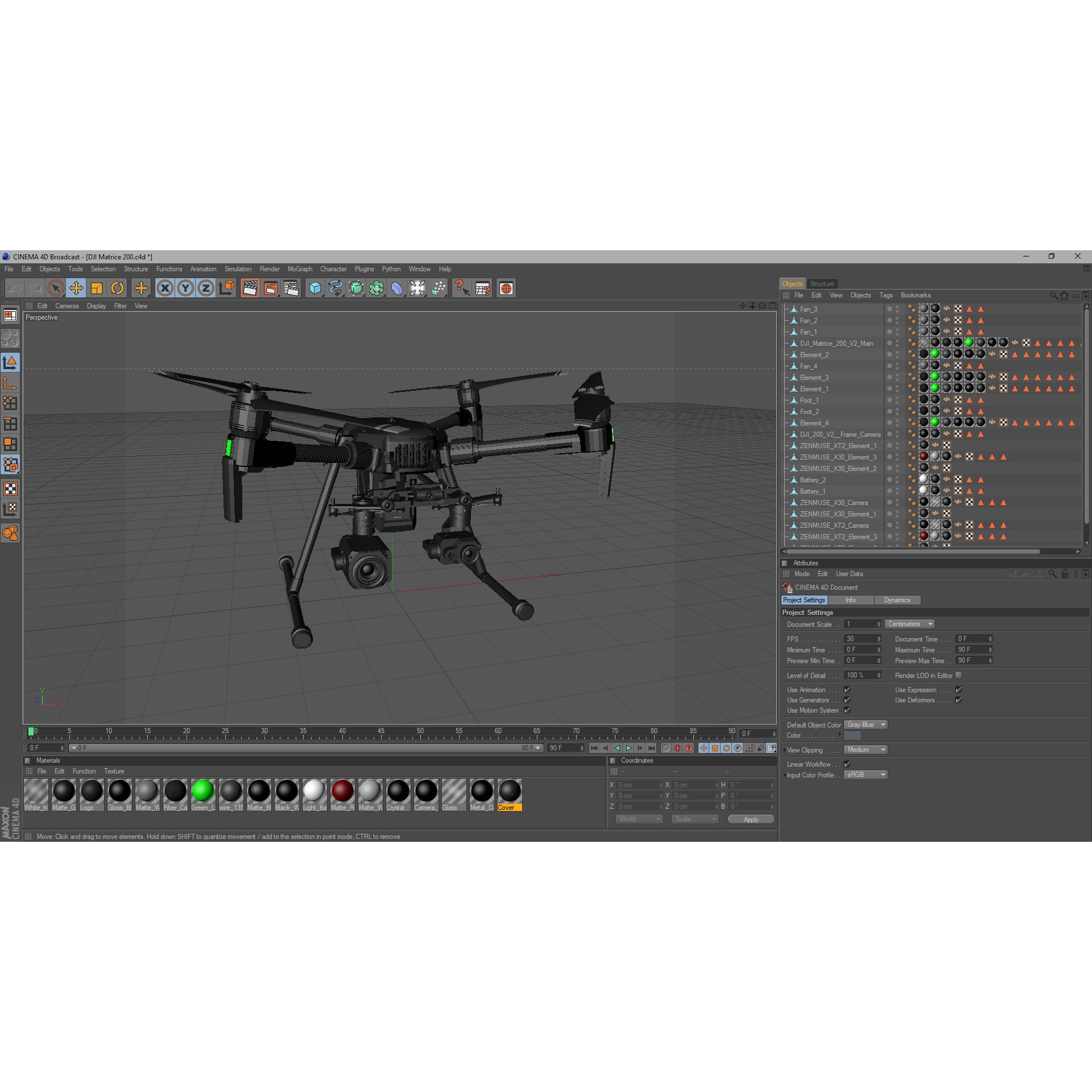 DJI Matrice 200 Series V2 - Game-Ready 3D Model - View 32