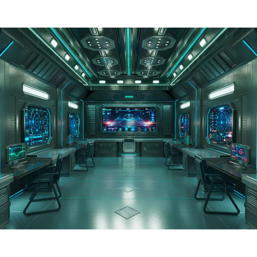 Sci-Fi Interior Station 3D Model – PBR Textures, Game-Ready Formats - View 2