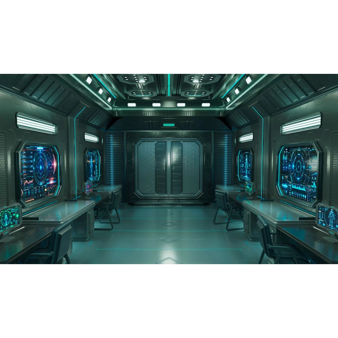 Sci-Fi Interior Station 3D Model – PBR Textures, Game-Ready Formats - View 6