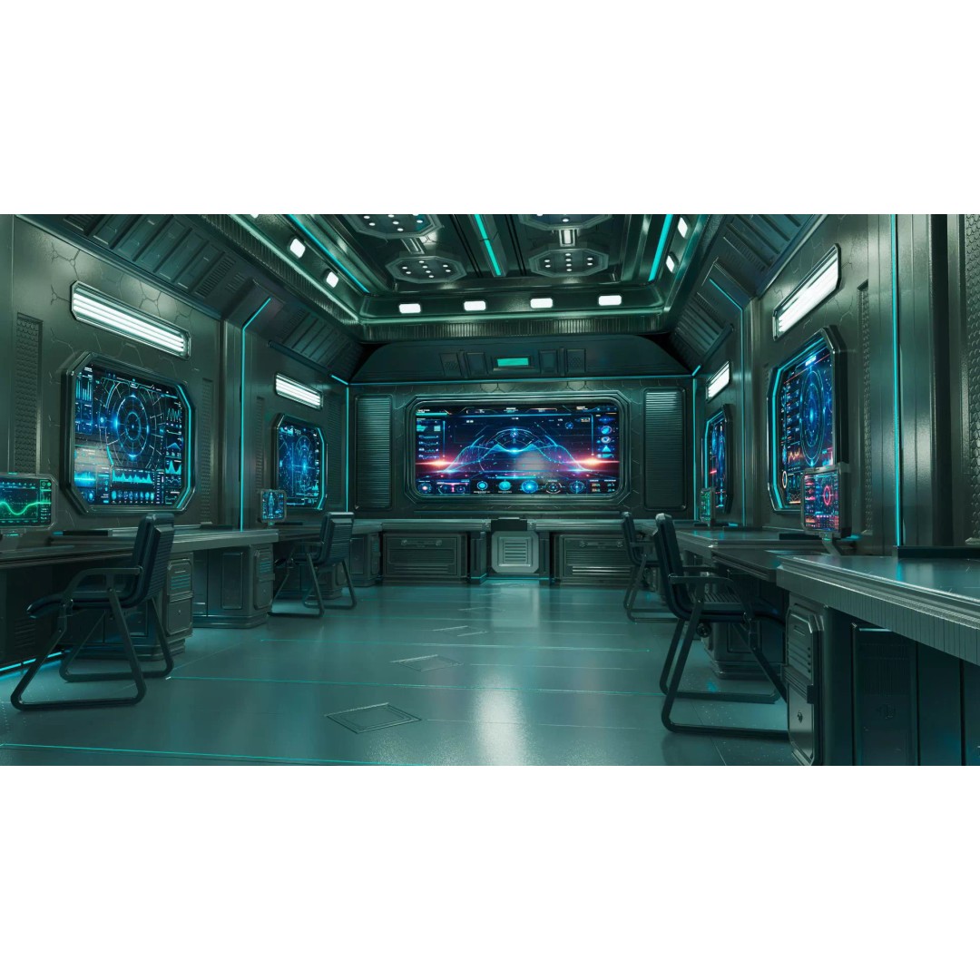 Sci-Fi Interior Station 3D Model – PBR Textures, Game-Ready Formats - View 7