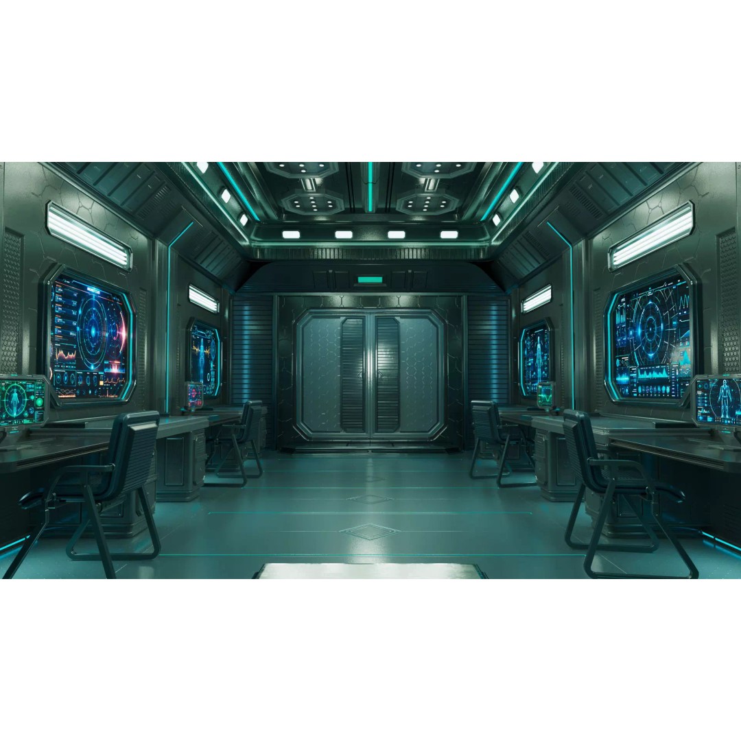 Sci-Fi Interior Station 3D Model – PBR Textures, Game-Ready Formats - View 8