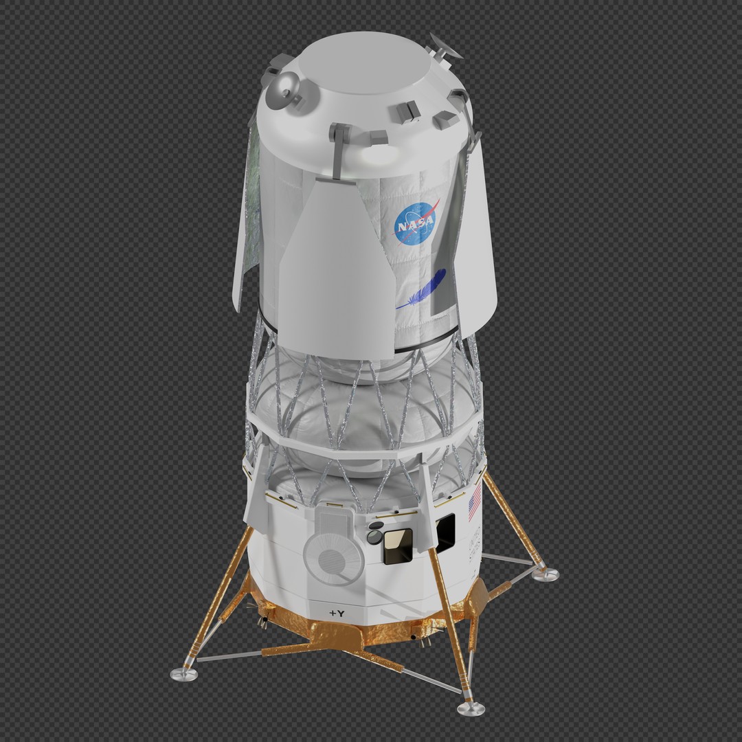 Blue Moon Human Landing System 3D Model – PBR Spacecraft, Blender, FBX - View 3