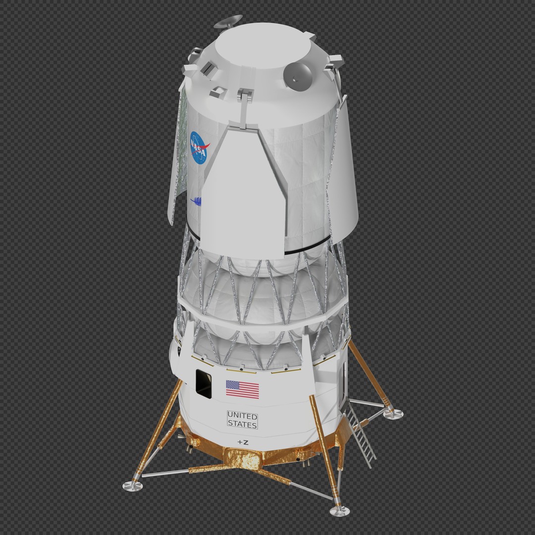 Blue Moon Human Landing System 3D Model – PBR Spacecraft, Blender, FBX - View 4