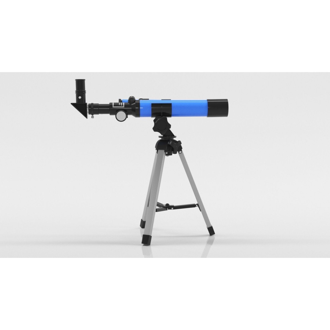 Kids Telescope 3D Model – Low Poly Game Asset with PBR Textures - View 8
