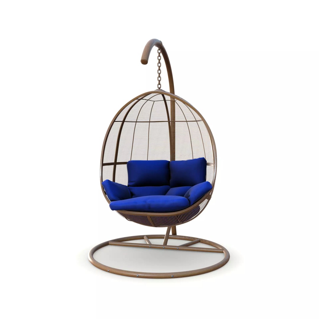 Swing Chair 3D Model – Low Poly Outdoor Furniture, Blender, FBX - View 2
