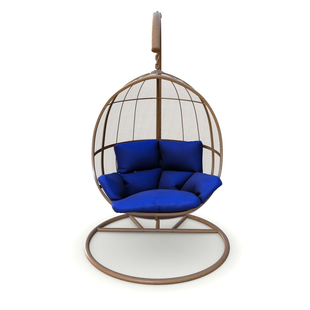 Swing Chair 3D Model – Low Poly Outdoor Furniture, Blender, FBX - View 5