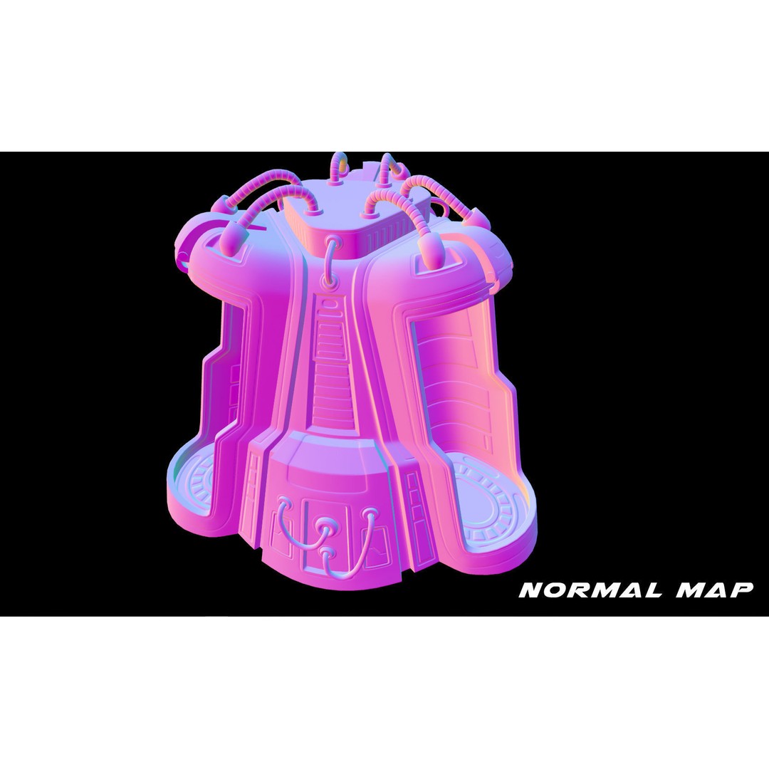 Sci-Fi Cryo Chamber 3D Model – Low Poly Game Asset, FBX, PBR - View 10