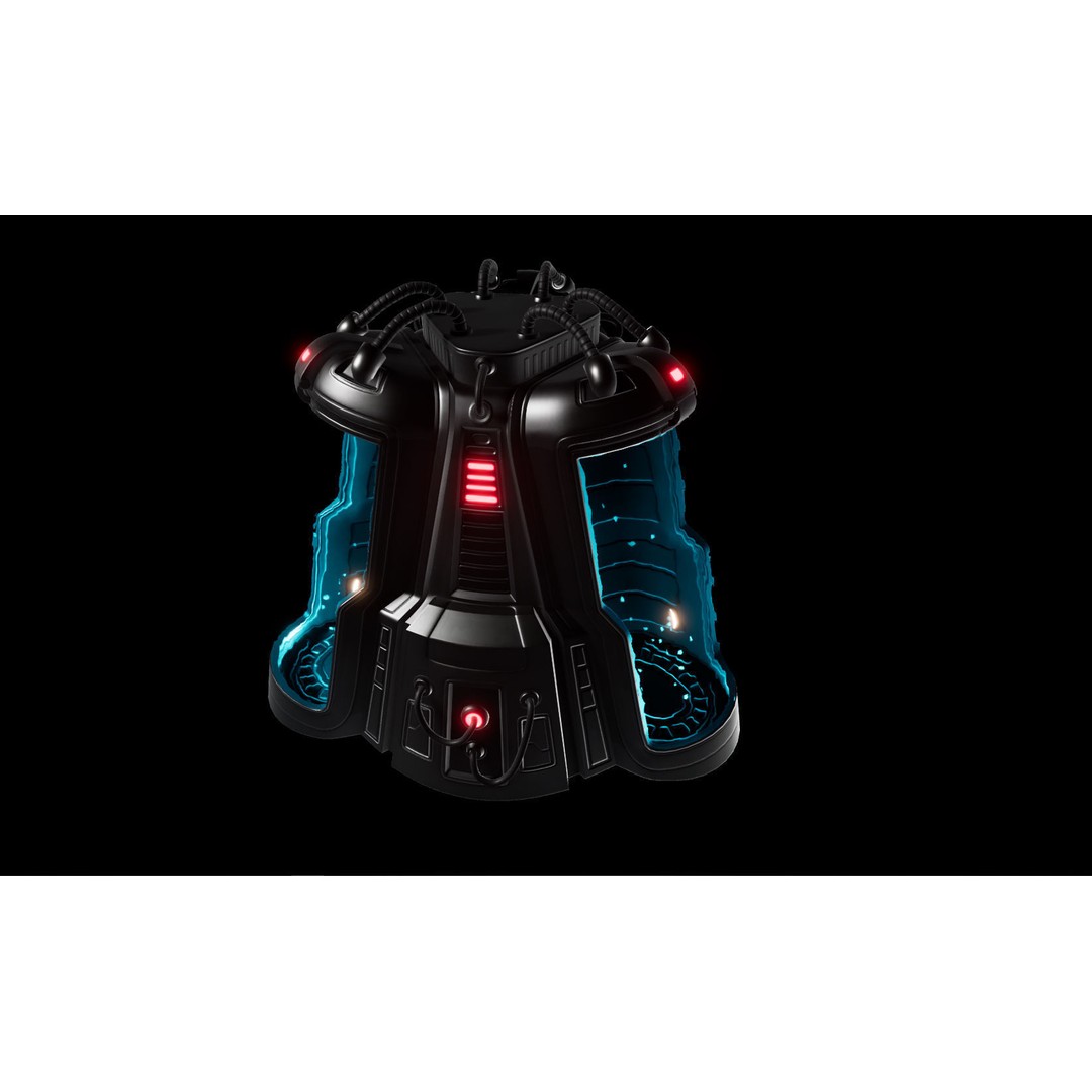 Sci-Fi Cryo Chamber 3D Model – Low Poly Game Asset, FBX, PBR - View 5