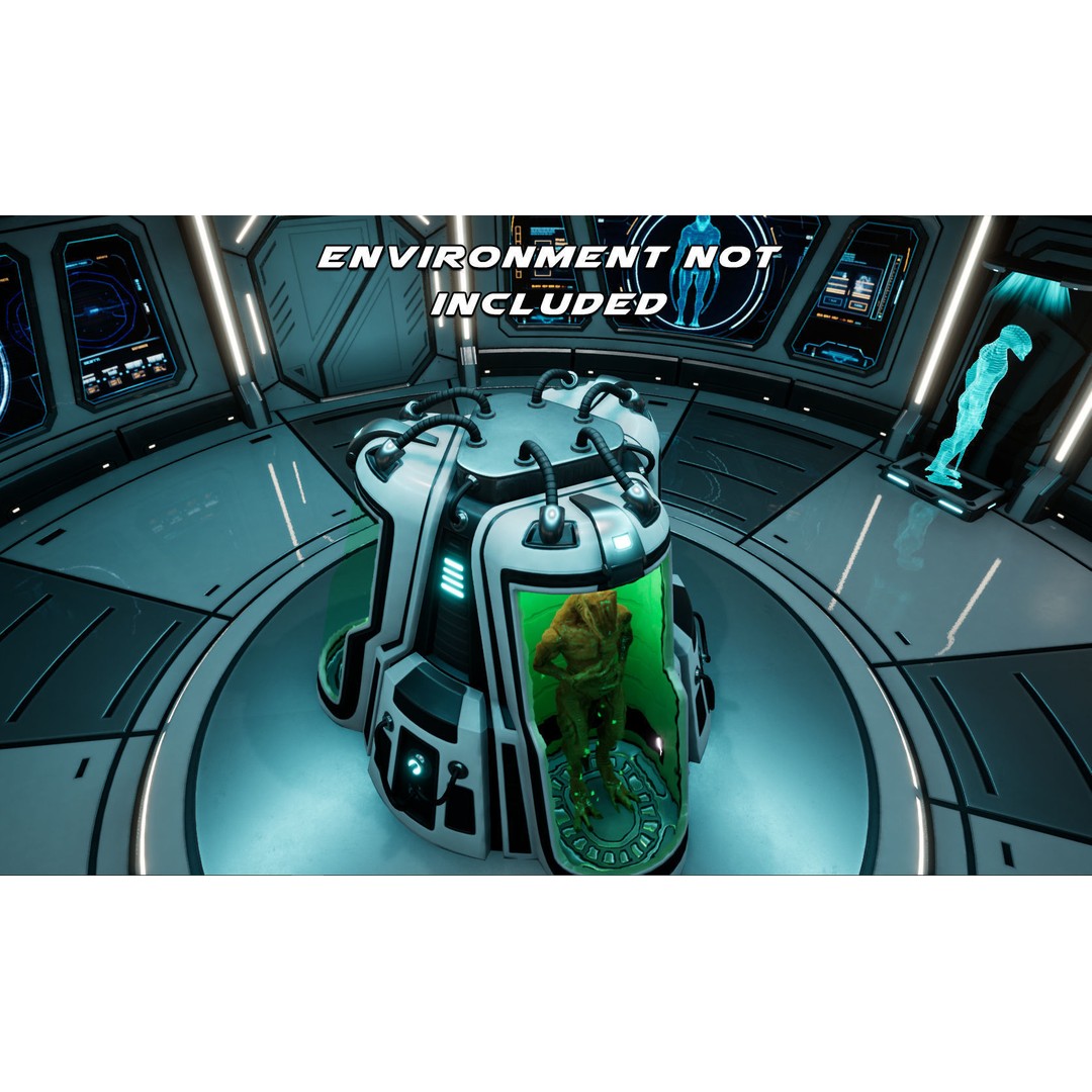 Sci-Fi Cryo Chamber 3D Model – Low Poly Game Asset, FBX, PBR - View 6