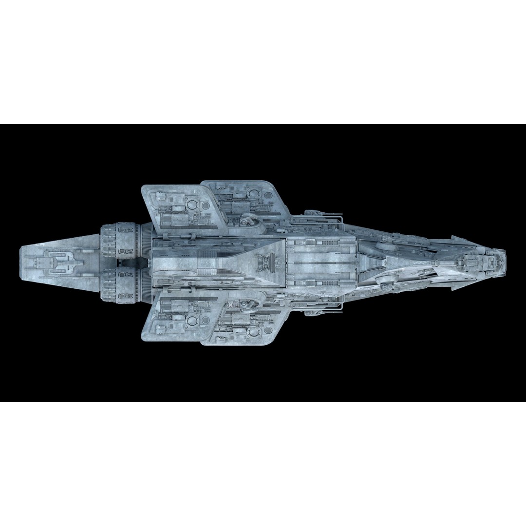 Mandalorian Cruiser 3D Model – High Poly Space Ship, FBX, Blender - View 10