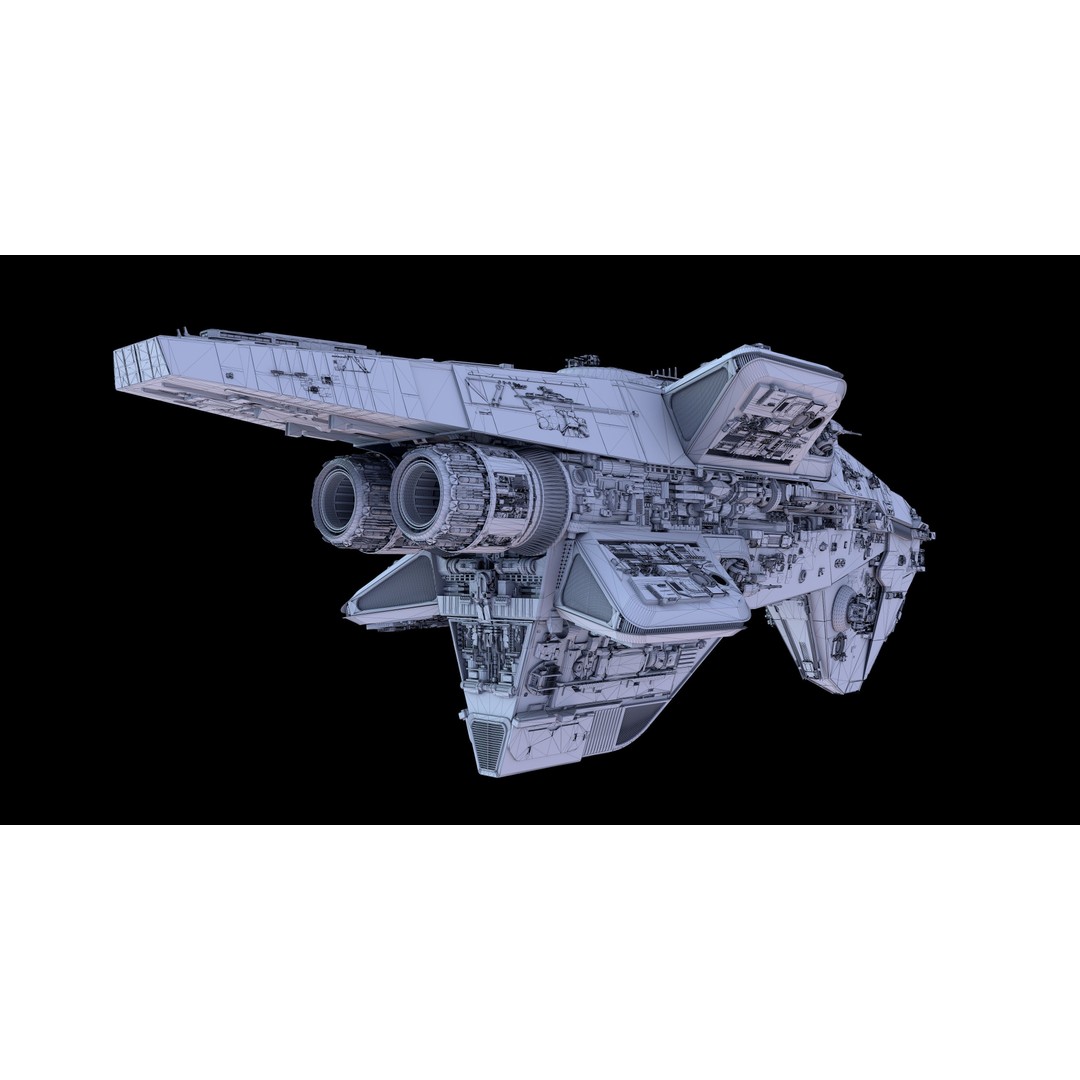 Mandalorian Cruiser 3D Model – High Poly Space Ship, FBX, Blender - View 12