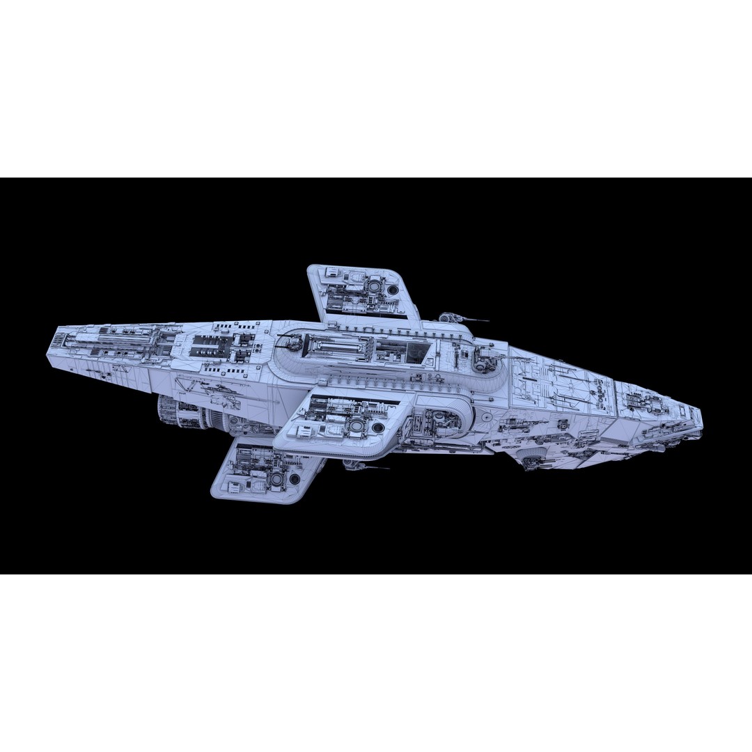 Mandalorian Cruiser 3D Model – High Poly Space Ship, FBX, Blender - View 13