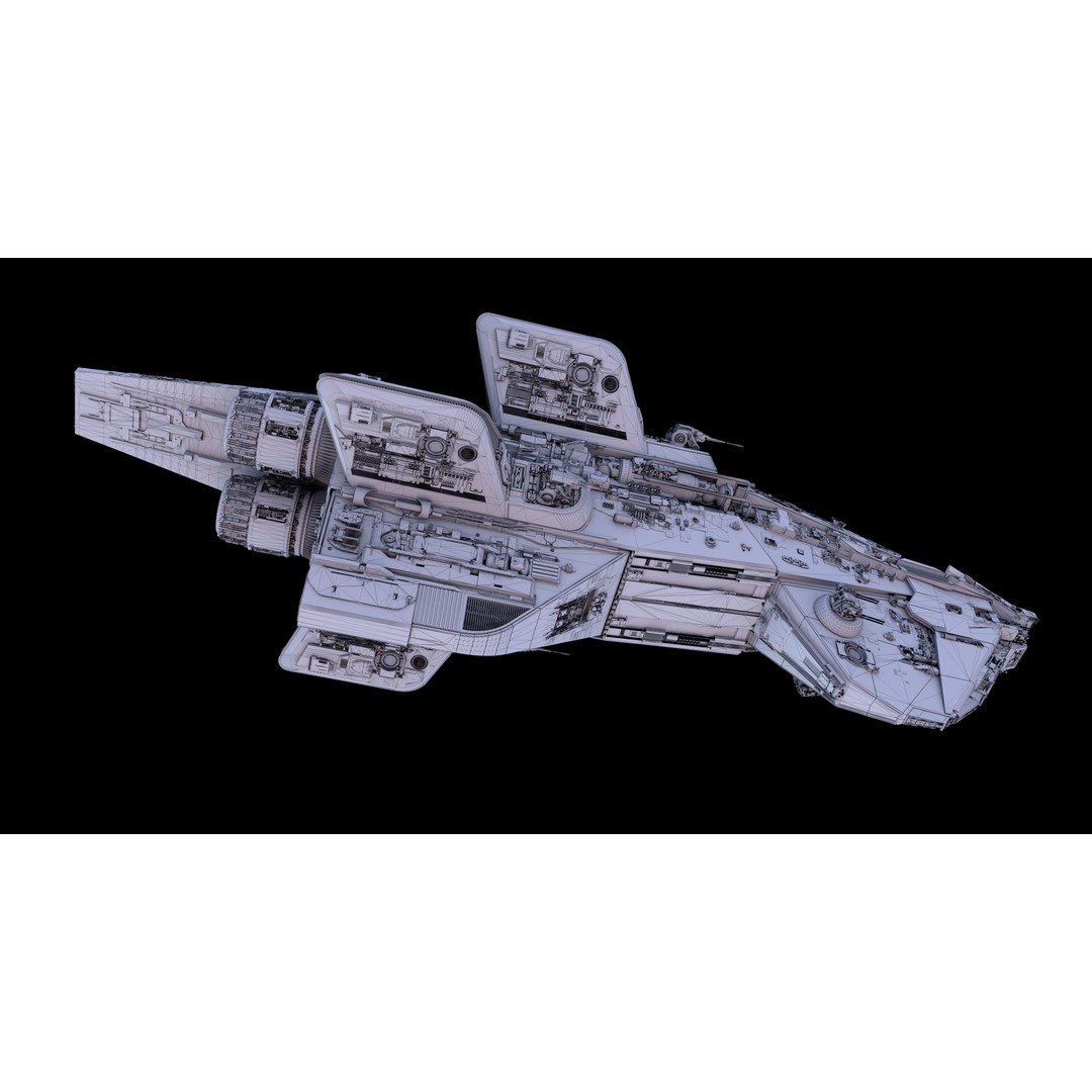 Mandalorian Cruiser 3D Model – High Poly Space Ship, FBX, Blender - View 14
