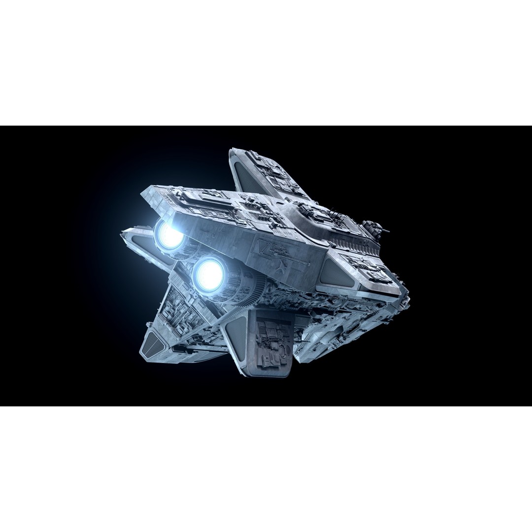 Mandalorian Cruiser 3D Model – High Poly Space Ship, FBX, Blender - View 15