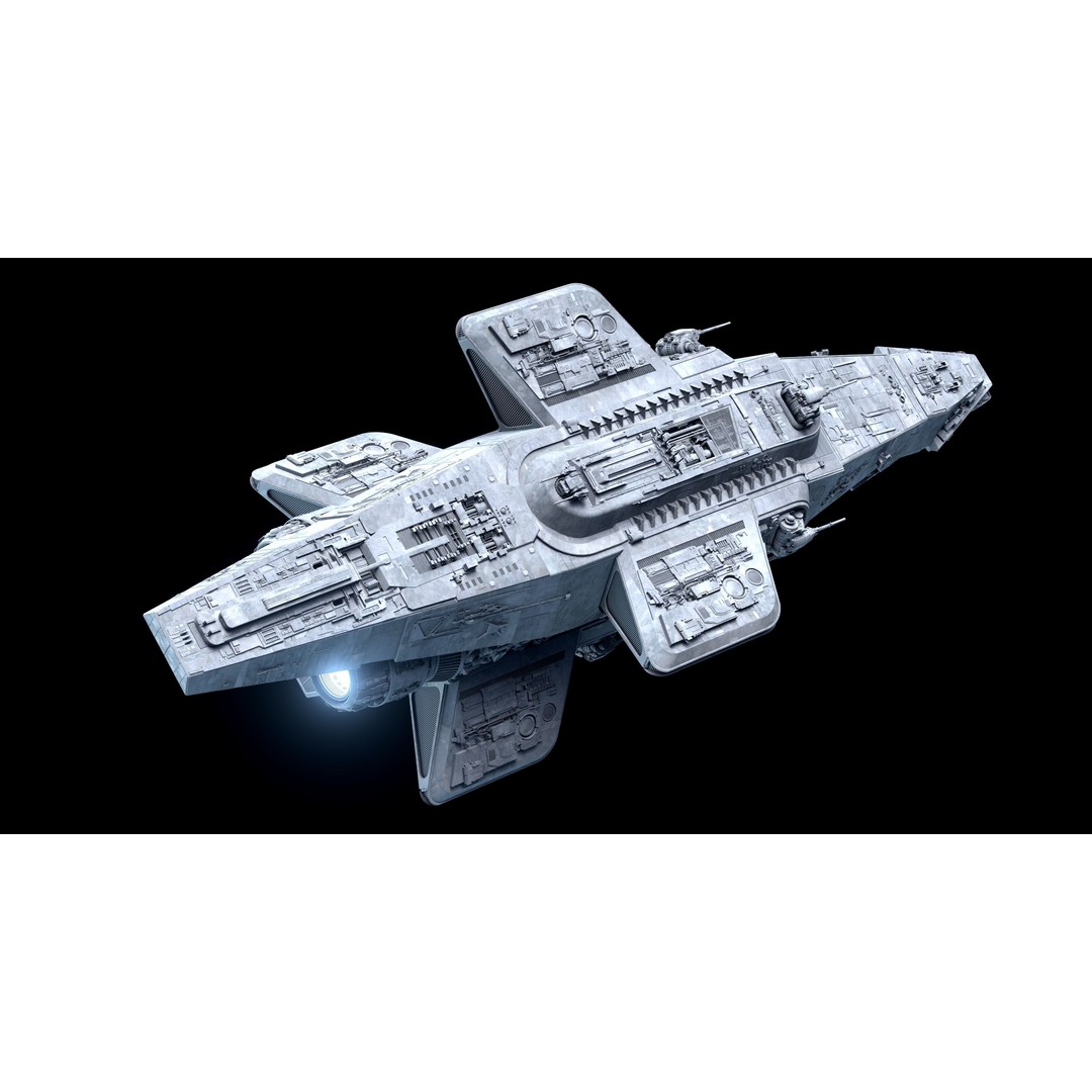 Mandalorian Cruiser 3D Model – High Poly Space Ship, FBX, Blender - View 16