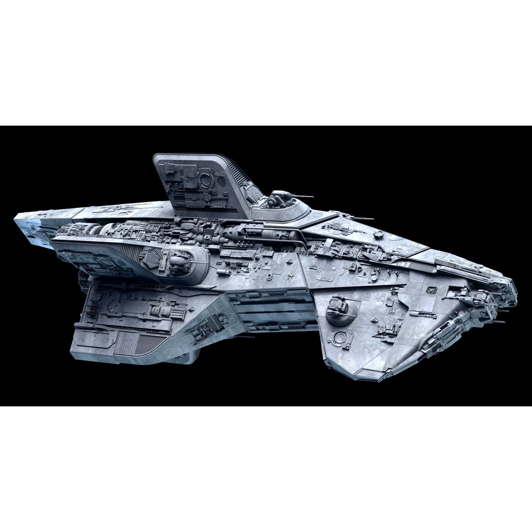 Mandalorian Cruiser 3D Model – High Poly Space Ship, FBX, Blender - View 17