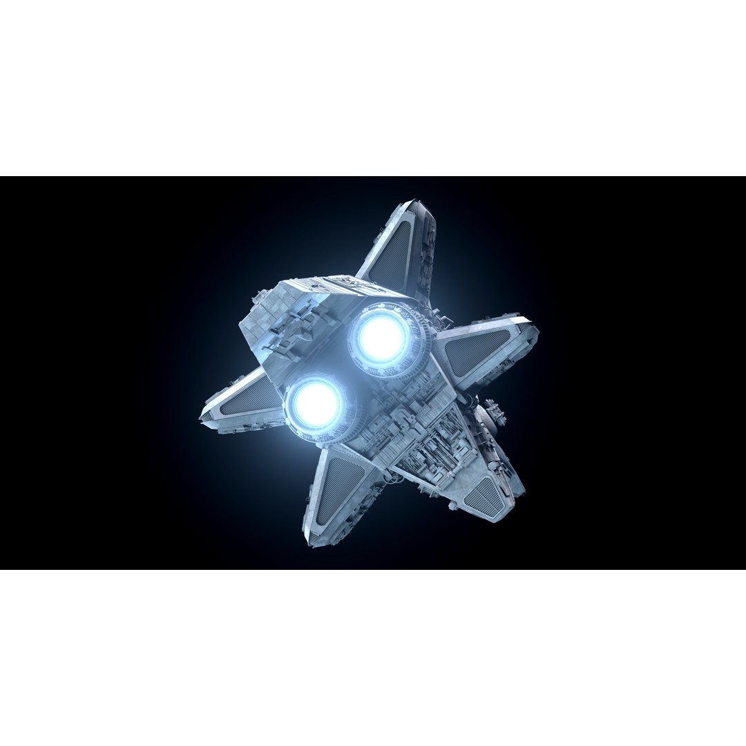 Mandalorian Cruiser 3D Model – High Poly Space Ship, FBX, Blender - View 19