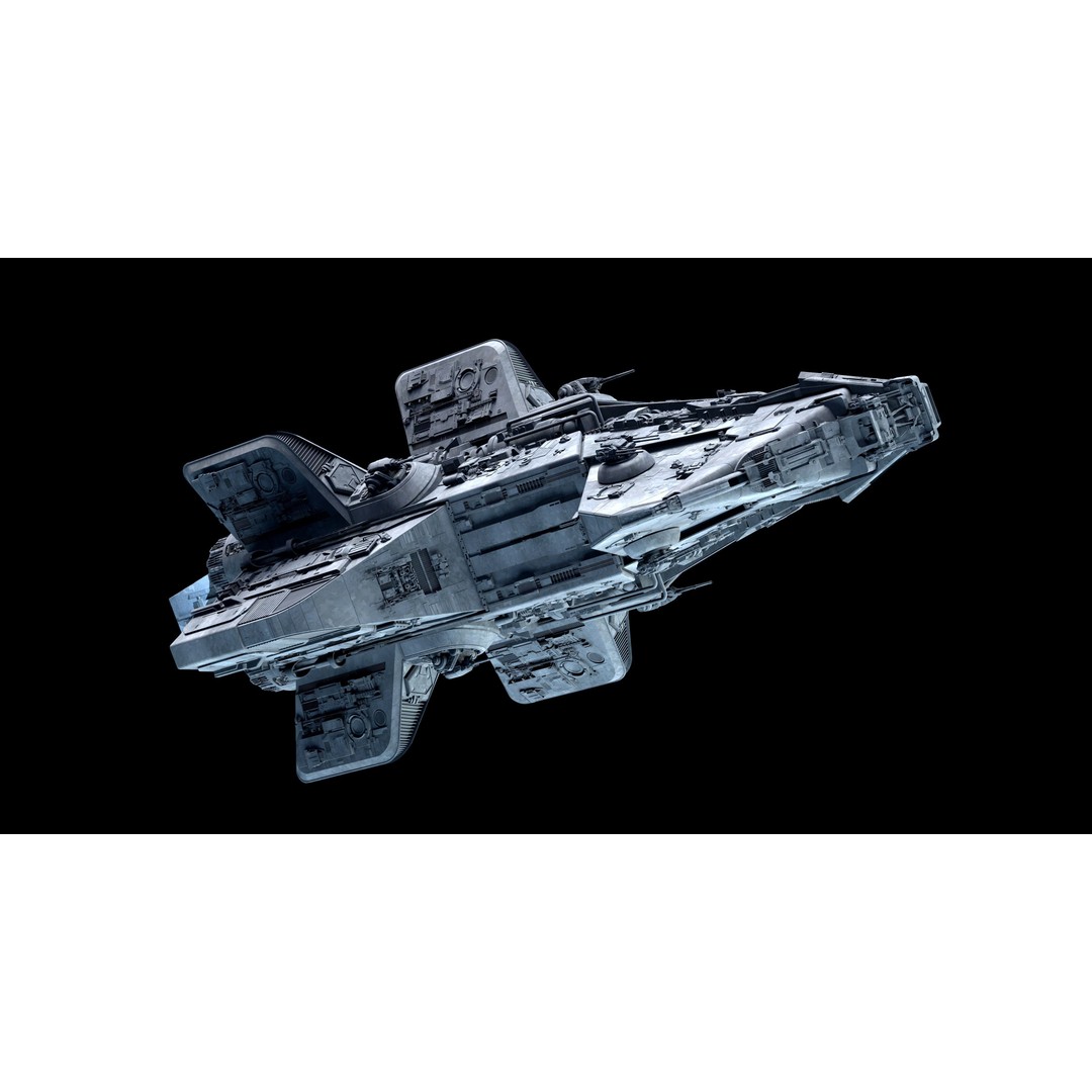 Mandalorian Cruiser 3D Model – High Poly Space Ship, FBX, Blender - View 21