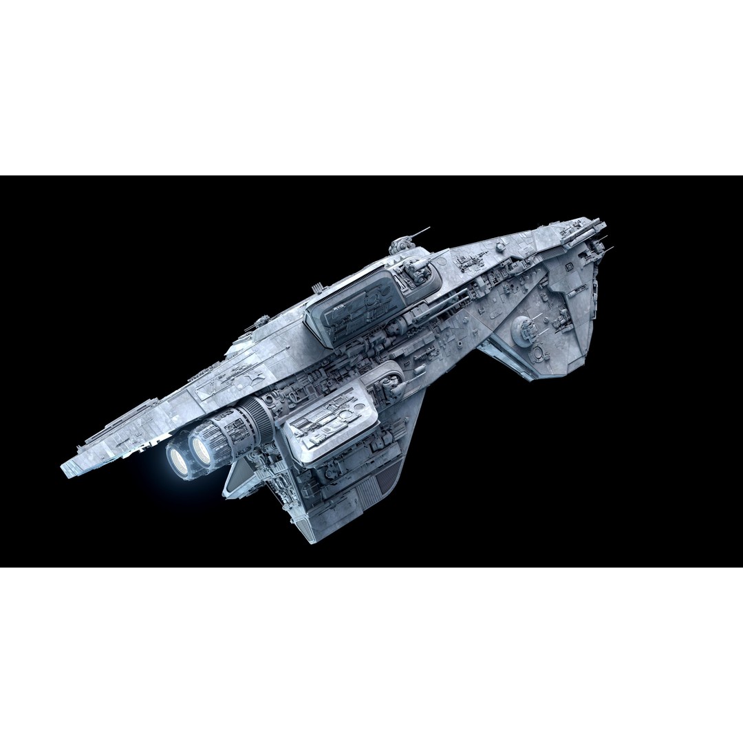 Mandalorian Cruiser 3D Model – High Poly Space Ship, FBX, Blender - View 22