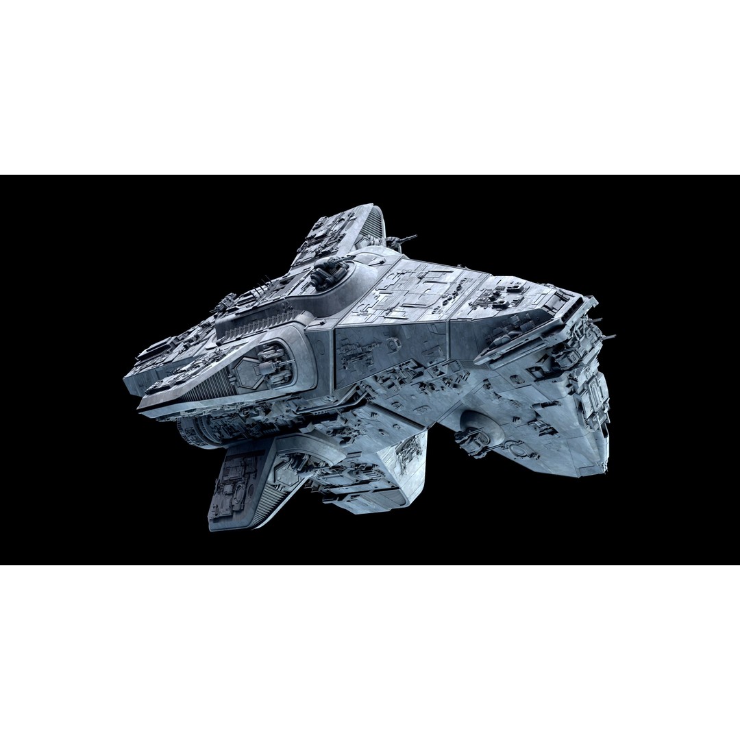Mandalorian Cruiser 3D Model – High Poly Space Ship, FBX, Blender - View 3