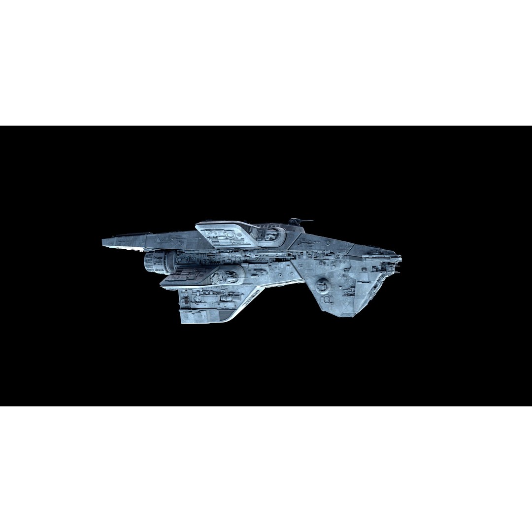 Mandalorian Cruiser 3D Model – High Poly Space Ship, FBX, Blender - View 5