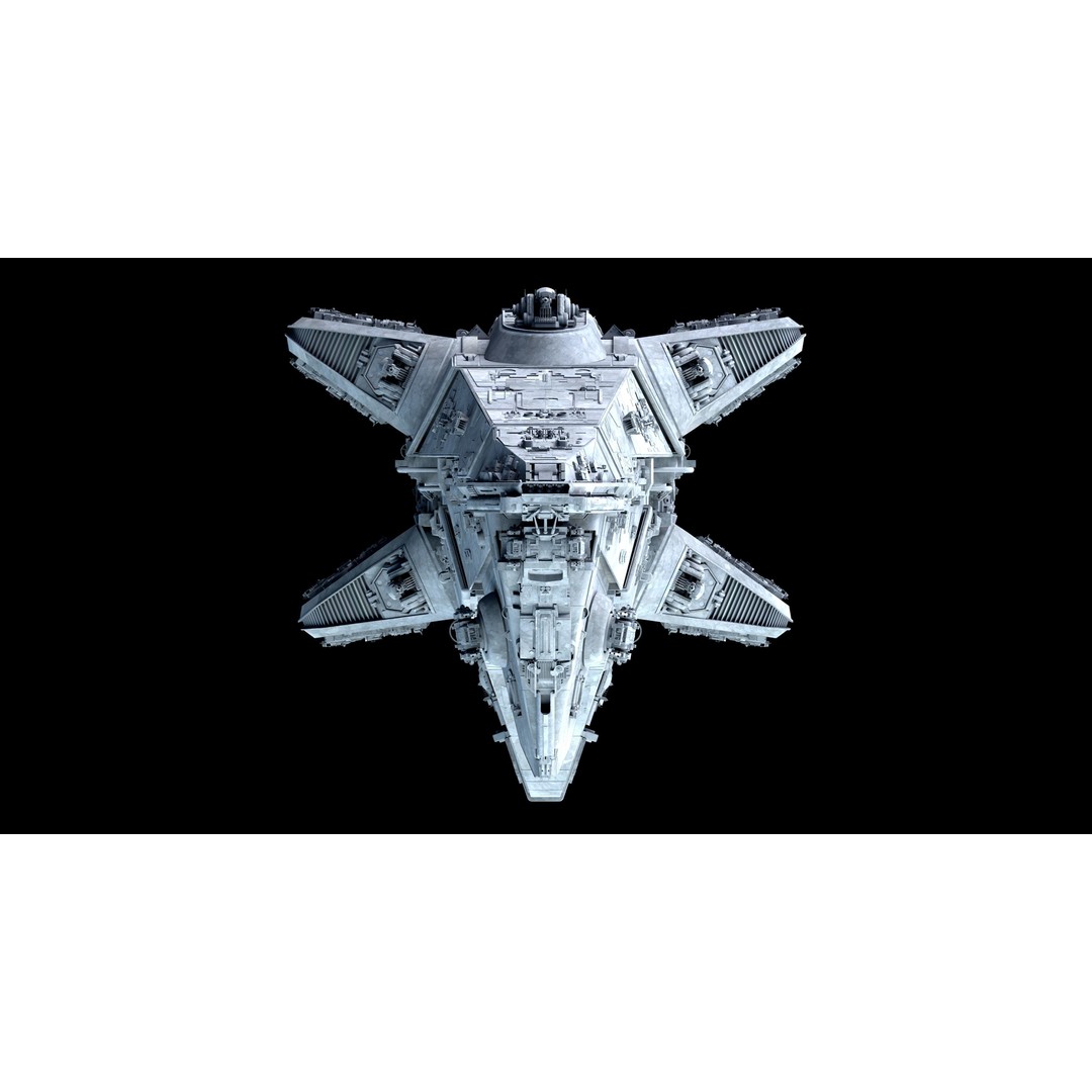 Mandalorian Cruiser 3D Model – High Poly Space Ship, FBX, Blender - View 7