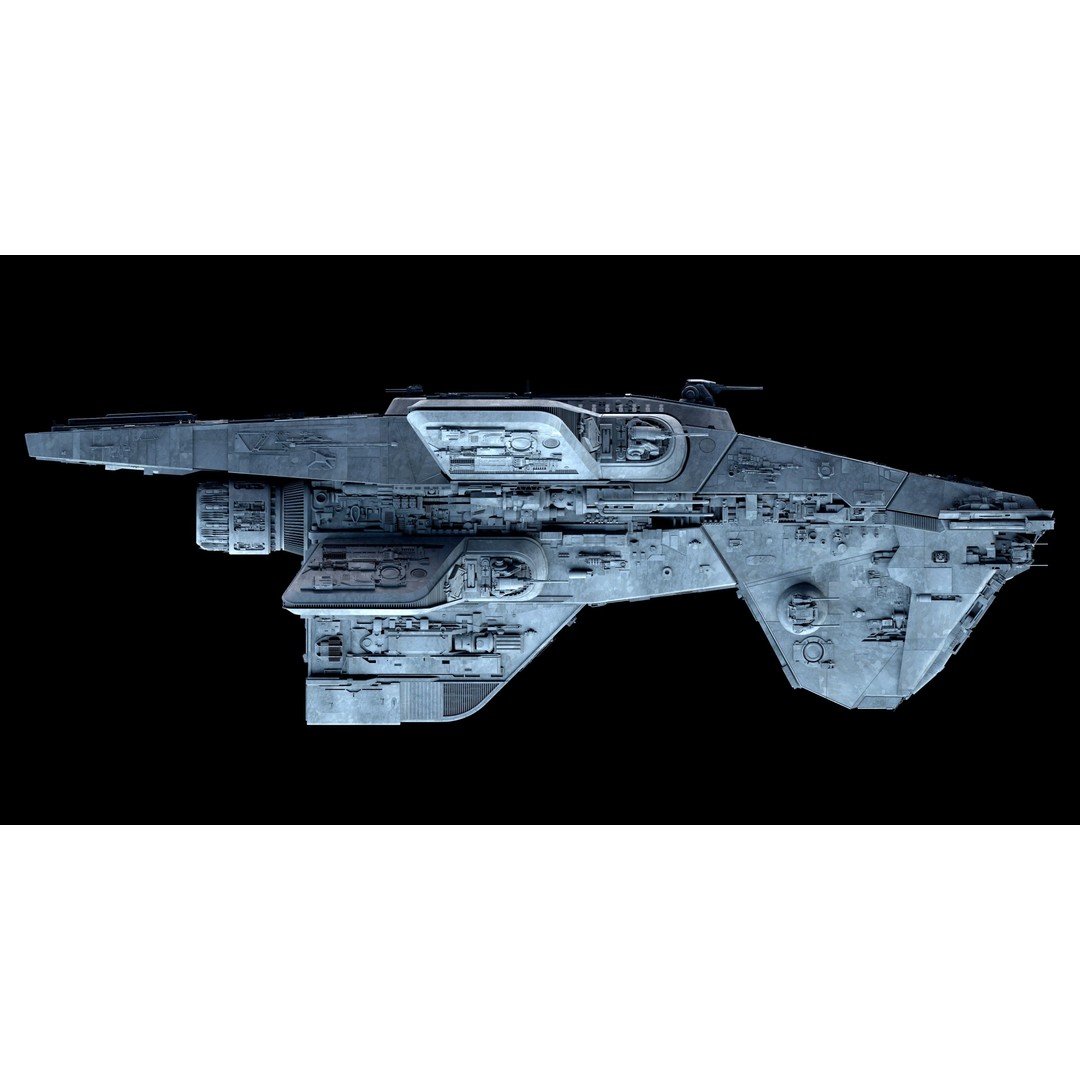 Mandalorian Cruiser 3D Model – High Poly Space Ship, FBX, Blender - View 8