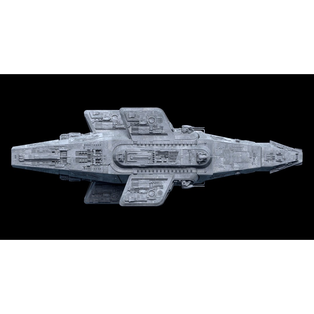 Mandalorian Cruiser 3D Model – High Poly Space Ship, FBX, Blender - View 9